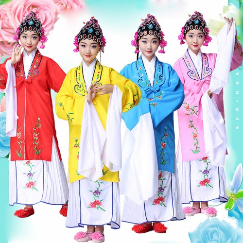 Girls Chinese Peking beijing opera cosplay dresses water fall sleeves stage performance hua tan photos drama cosplay costumes 